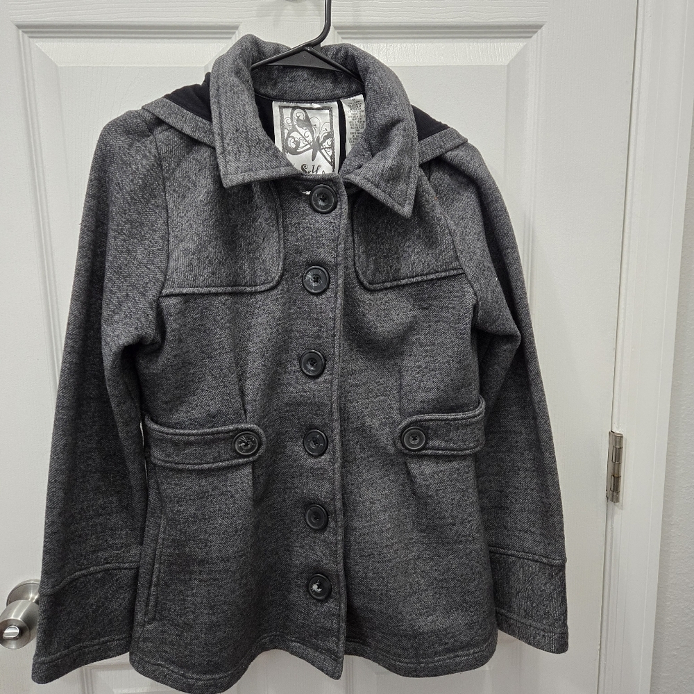 Womens Gray Pea Coat